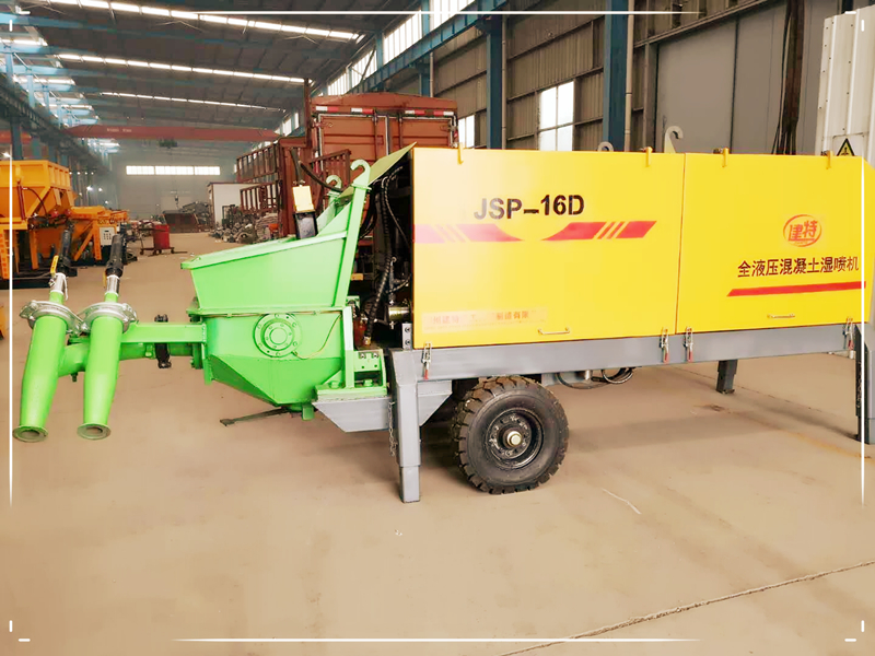 液壓濕噴機采用濕噴工藝，大大改善了施工作業(yè)環(huán)境